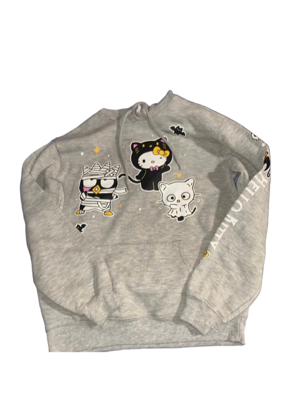 Women's Sanrio Hello Kitty Halloween Hoodie Size XS Grey White